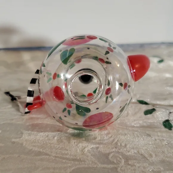 Mary Engelbreit Festive Teapot Ornament - Red, Green, Black - Picture 3 of 4